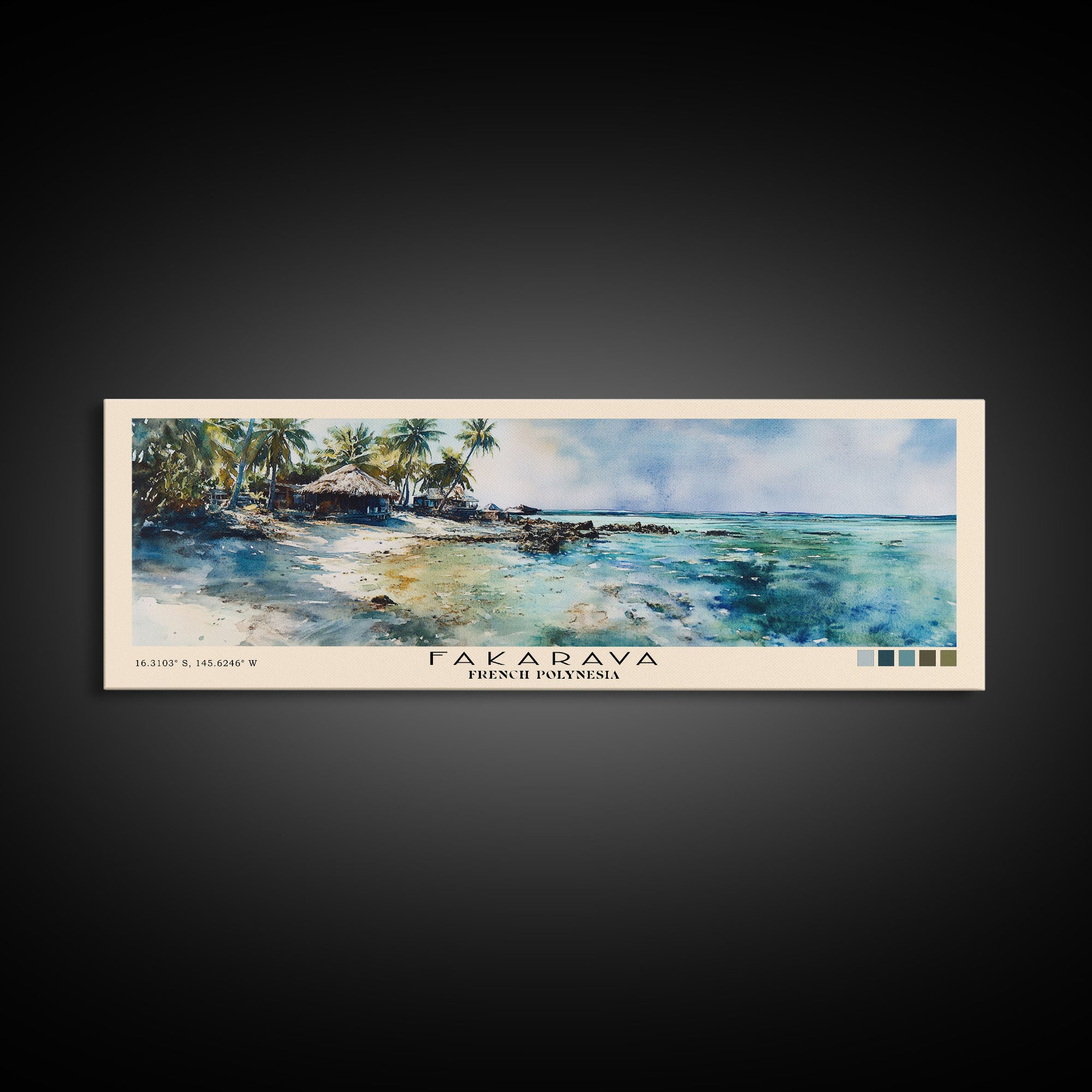 Fakarava, French Polynesia Watercolor Print, Vacation Gift, French Polynesia Wall Art, Vacation Wall Art, Vacatation Memories, Beach Decor, Beach Or Lakehouse Art