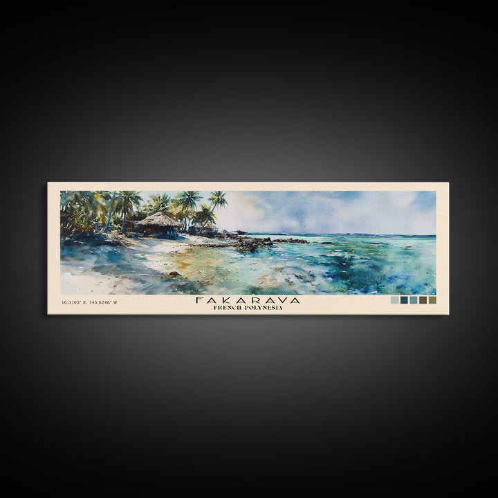 Fakarava, French Polynesia Watercolor Print, Vacation Gift, French Polynesia Wall Art, Vacation Wall Art, Vacatation Memories, Beach Decor, Beach Or Lakehouse Art
