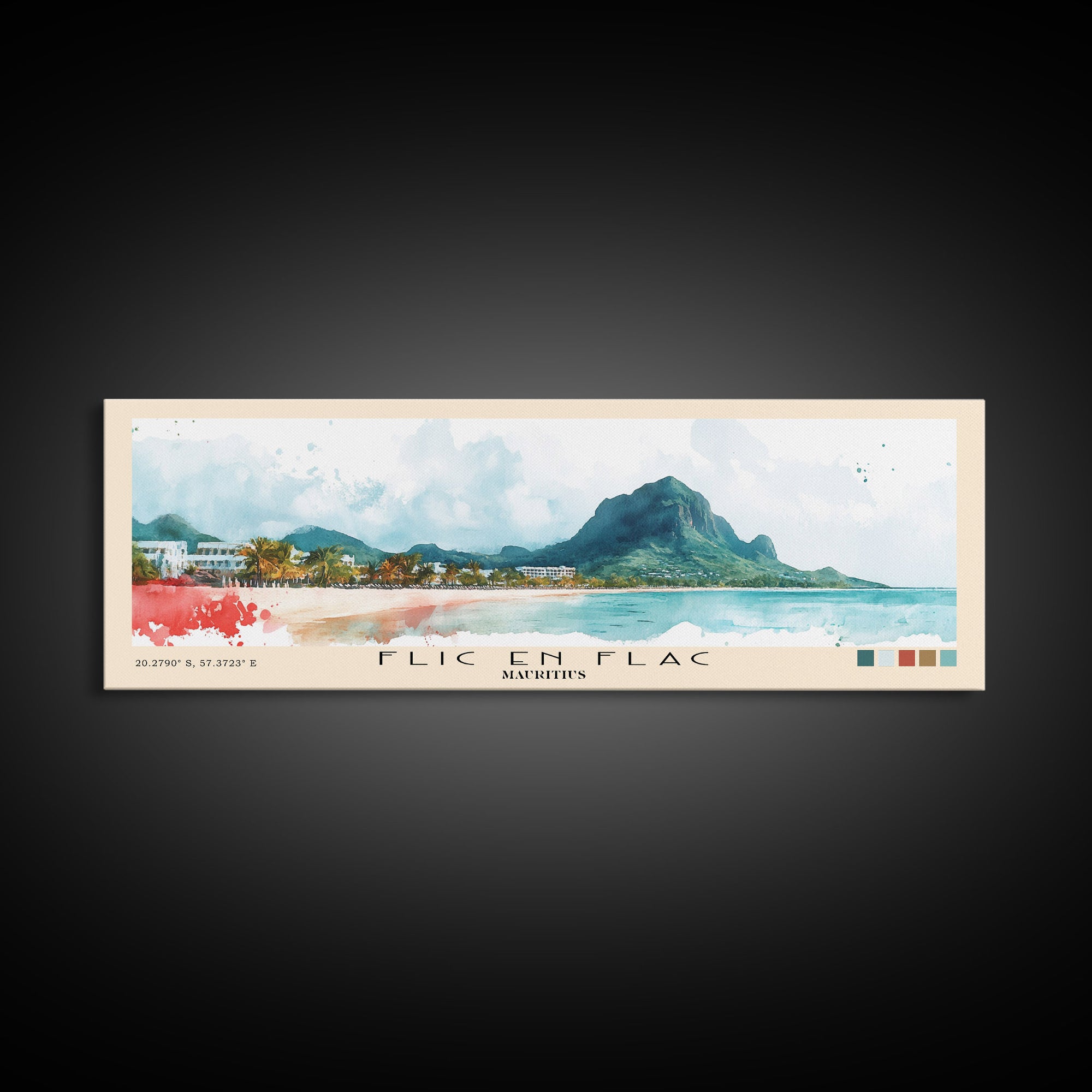 Flic en Flac, Mauritius Watercolor Print, Vacation Gift, Mauritius Wall Art, Beach Painting, Beach Decor, Beach Or Lakehouse Art
