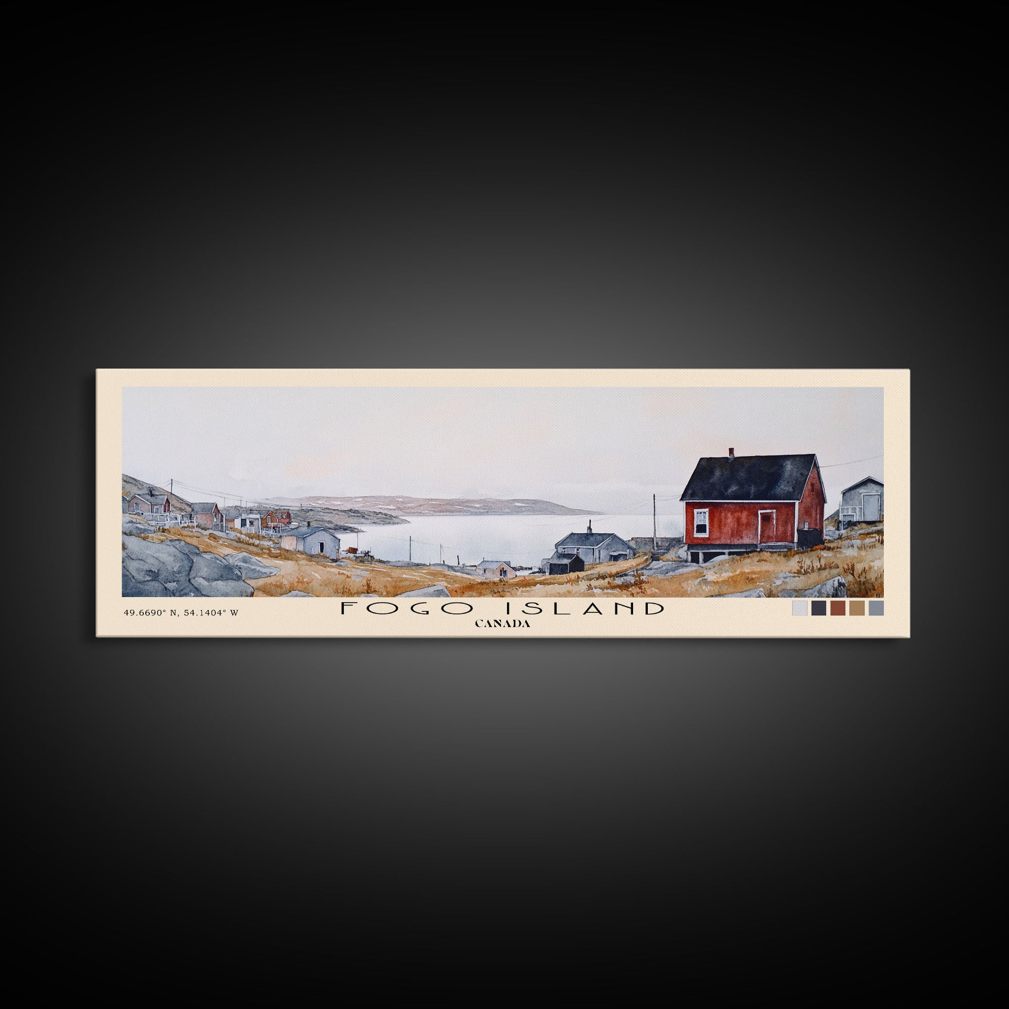 Fogo Island, Canada Watercolor Print, Vacation Gift, Canada Wall Art, Vacation Wall Art, Vacatation Memories, Beach Decor, Beach Or Lakehouse Art