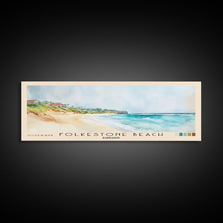 Folkestone Beach, Barbados Watercolor Beach Print, Vacation Gift, Barbados Wall Art, Beach Painting, Beach Decor, Beach Painting