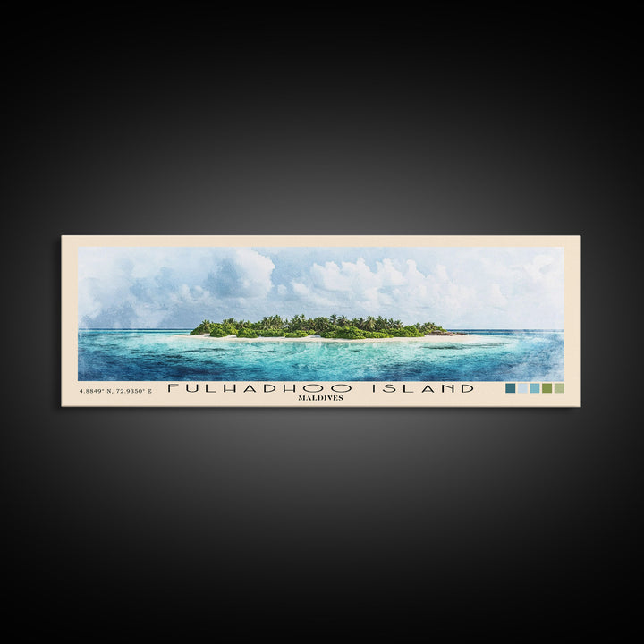 Fulhadhoo Island, Maldives Watercolor Beach Print, Vacation Gift, Maldives Wall Art, Beach Painting, Beach Decor, Beach Painting