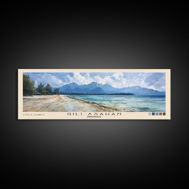Gili Asahan, Indonesia Watercolor Print, Vacation Gift, Indonesia Wall Art, Beach Painting, Beach Decor, Beach Or Lakehouse Art