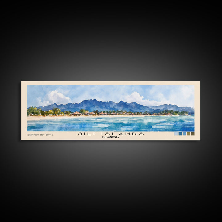 Gili Islands, Indonesia Watercolor Beach Print, Vacation Gift, Indonesia Wall Art, Beach Painting, Beach Decor, Beach Painting