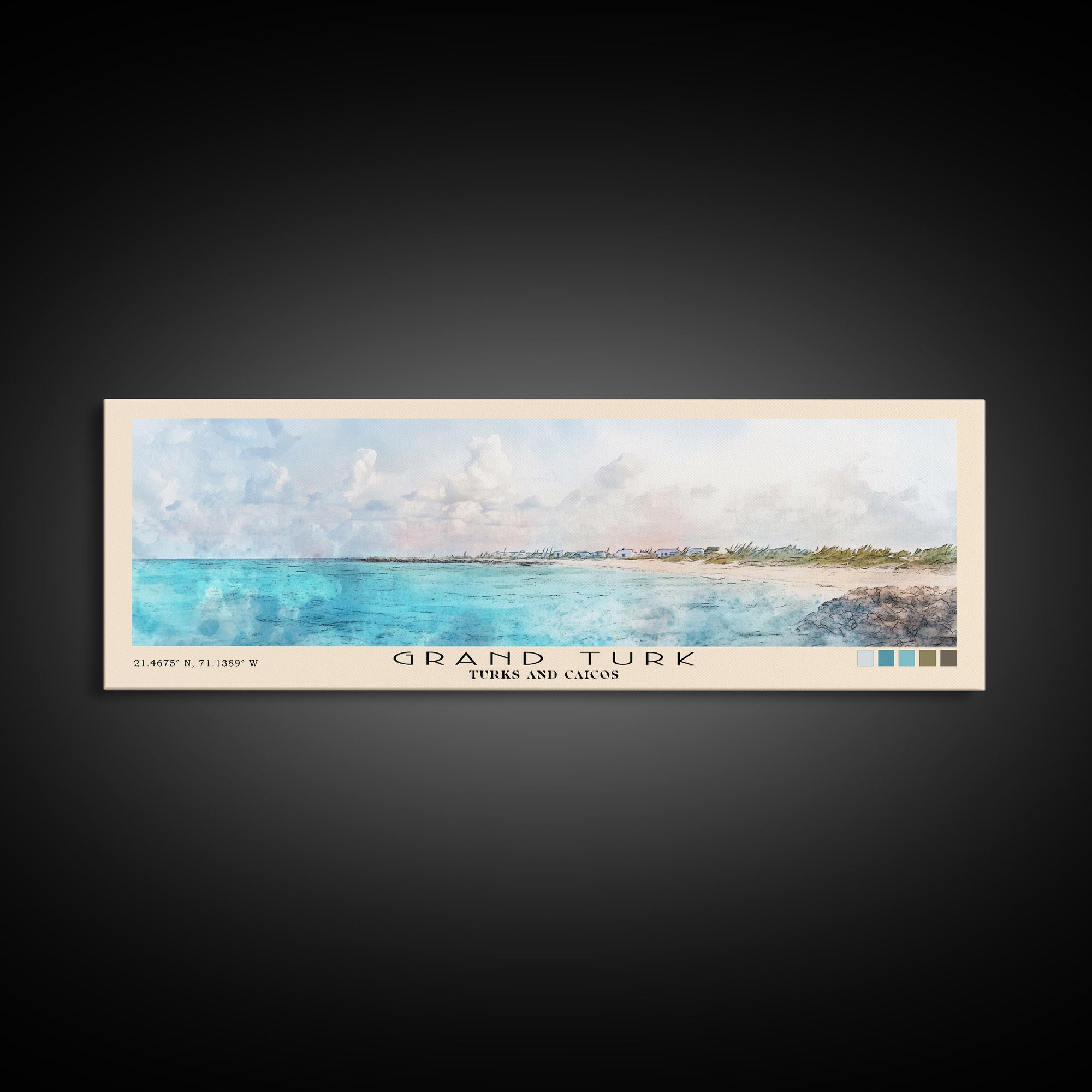 Grand Turk, Turks and Caicos Watercolor Beach Print, Vacation Gift, Turks and Caicos Wall Art, Beach Painting, Beach Decor, Beach Painting