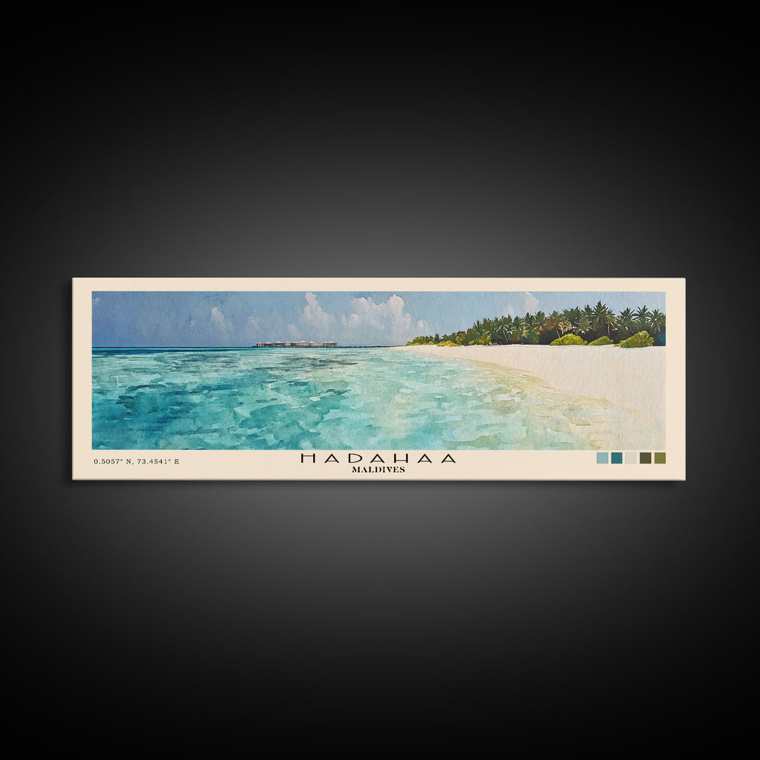 Hadahaa, Maldives Watercolor Print, Vacation Gift, Maldives Wall Art, Vacation Wall Art, Vacatation Memories, Beach Decor, Beach Or Lakehouse Art
