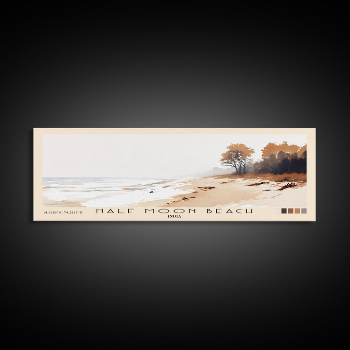 Half Moon Beach, India Watercolor Print, Vacation Gift, India Wall Art, Beach Painting, Beach Decor, Beach Or Lakehouse Art