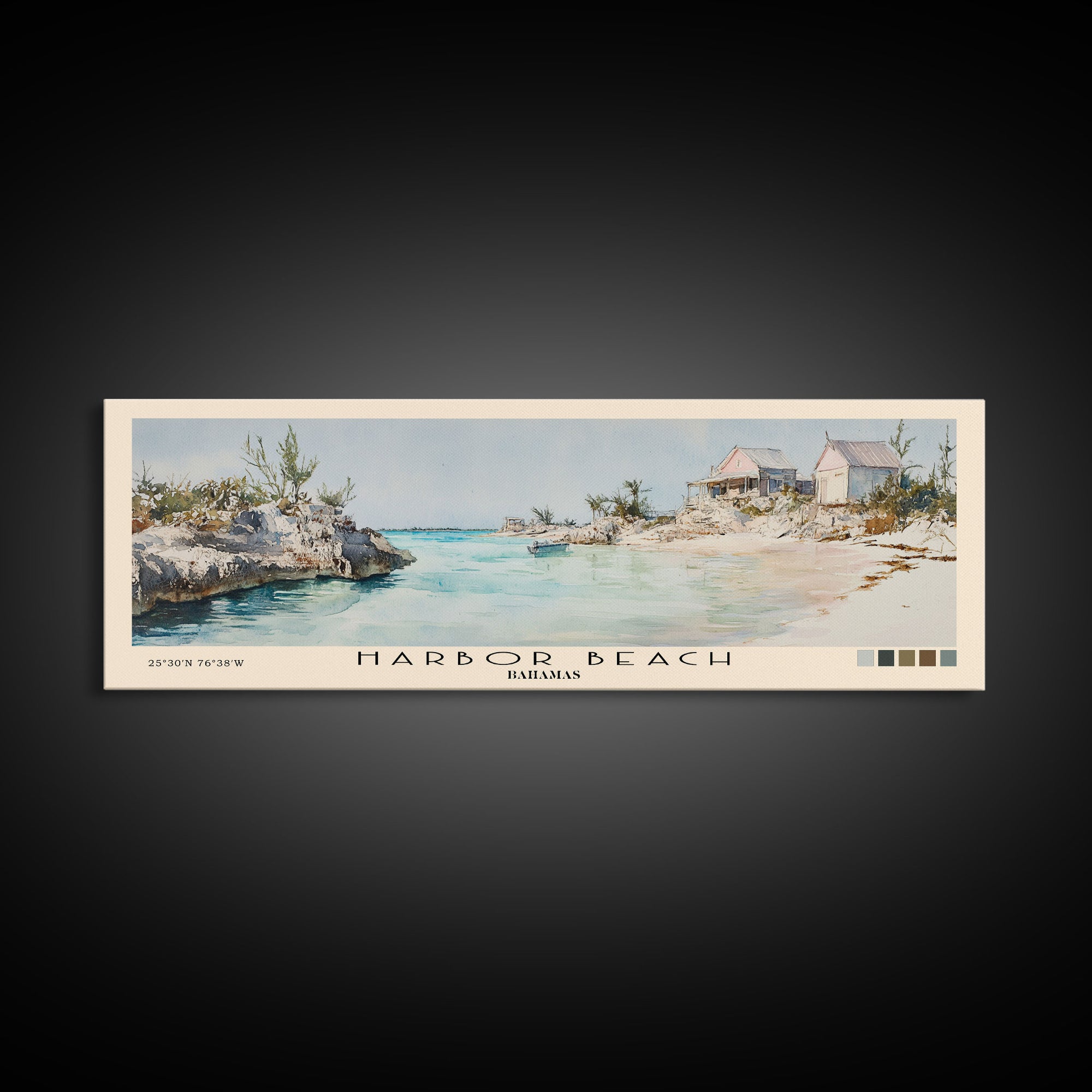 Harbor Beach, Bahamas Watercolor Beach Print, Vacation Gift, Bahamas Wall Art, Beach Painting, Beach Decor, Beach Painting