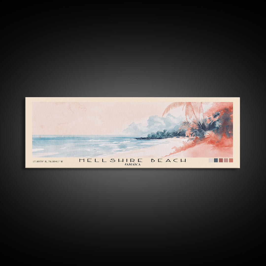 Hellshire Beach, Jamaica Watercolor Print, Vacation Gift, Jamaica Wall Art, Vacation Wall Art, Vacatation Memories, Beach Decor, Beach Or Lakehouse Art