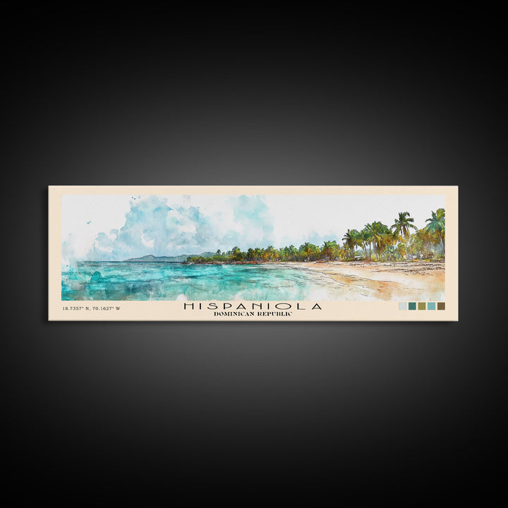 Hispaniola, Dominican Republic Watercolor Beach Print, Vacation Gift, Dominican Republic Wall Art, Beach Painting, Beach Decor, Beach Painting