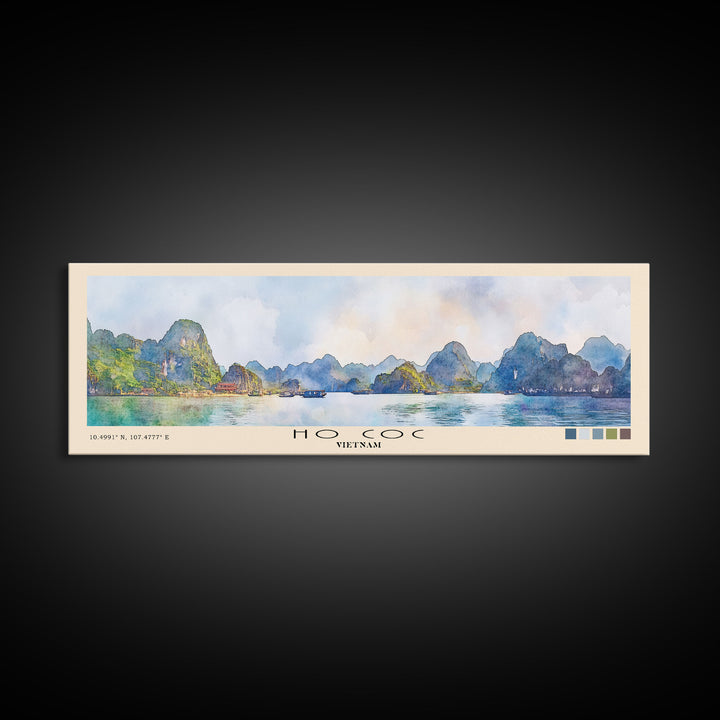 Ho Coc, Vietnam Watercolor Print, Vacation Gift, Vietnam Wall Art, Beach Painting, Beach Decor, Large Wall Art, Wood Frame Art