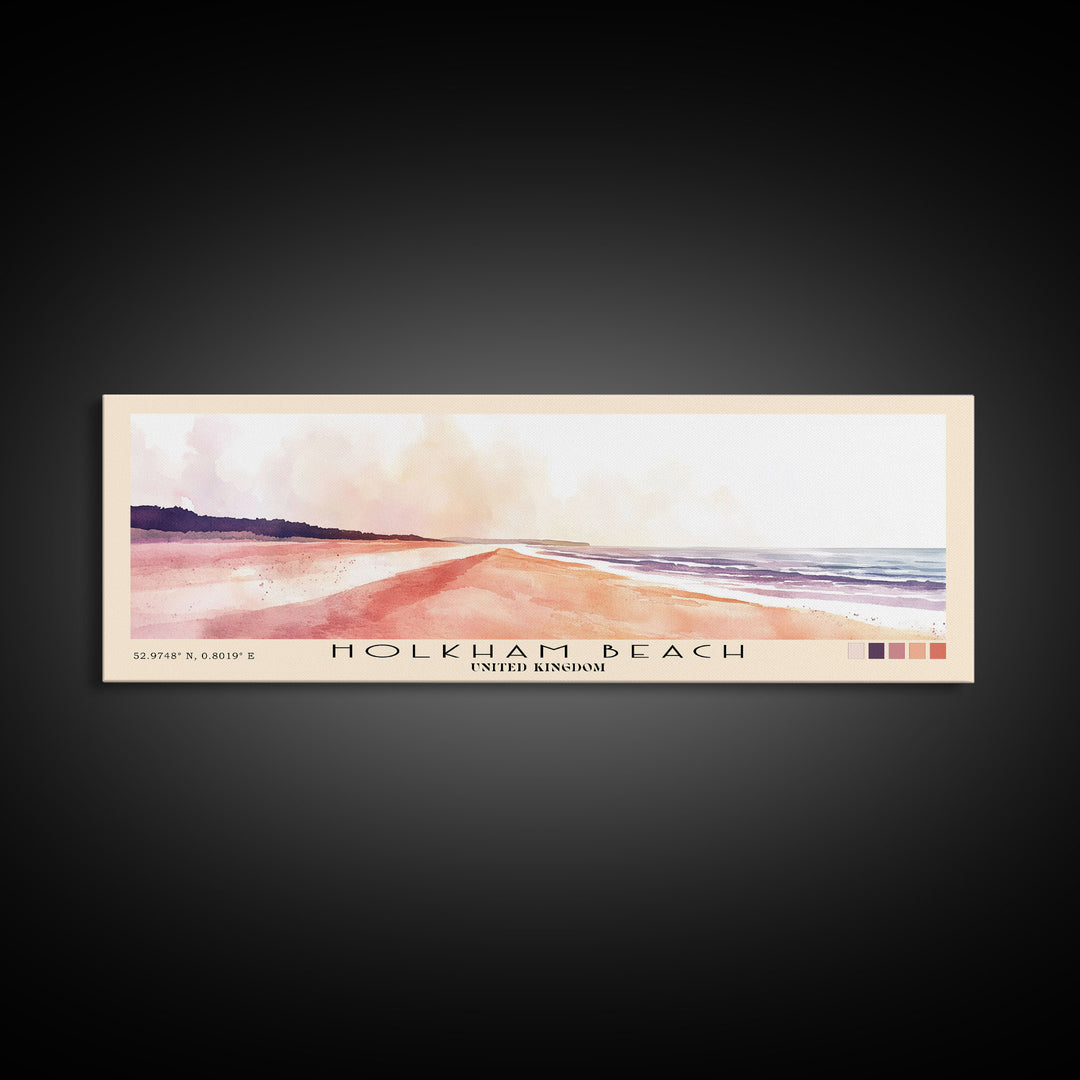 Holkham Beach, United Kingdom Watercolor Beach Print, Vacation Gift, United Kingdom Wall Art, Beach Painting, Beach Decor, Beach Painting