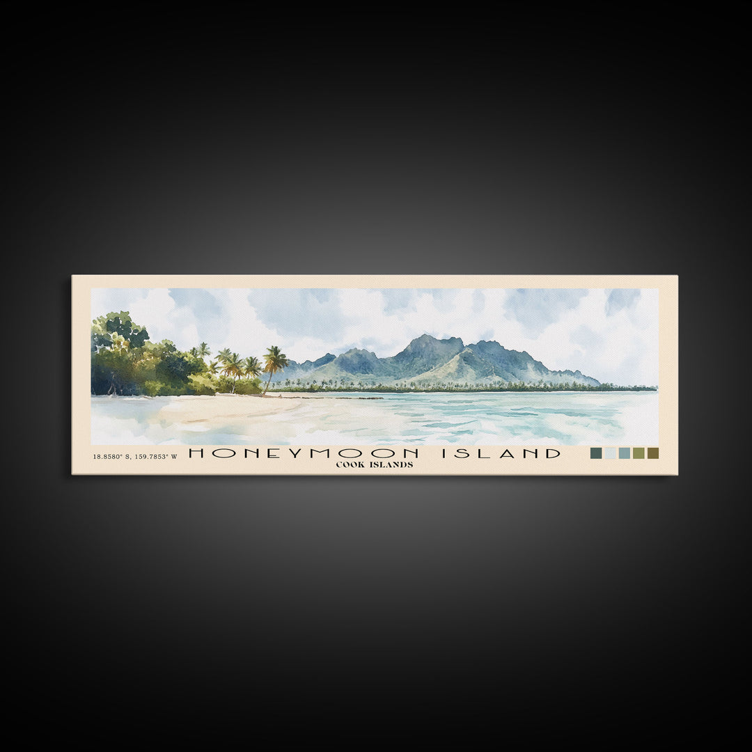 Honeymoon Island, Cook Islands Watercolor Print, Vacation Gift, Cook Islands Wall Art, Beach Painting, Beach Decor, Beach Or Lakehouse Art