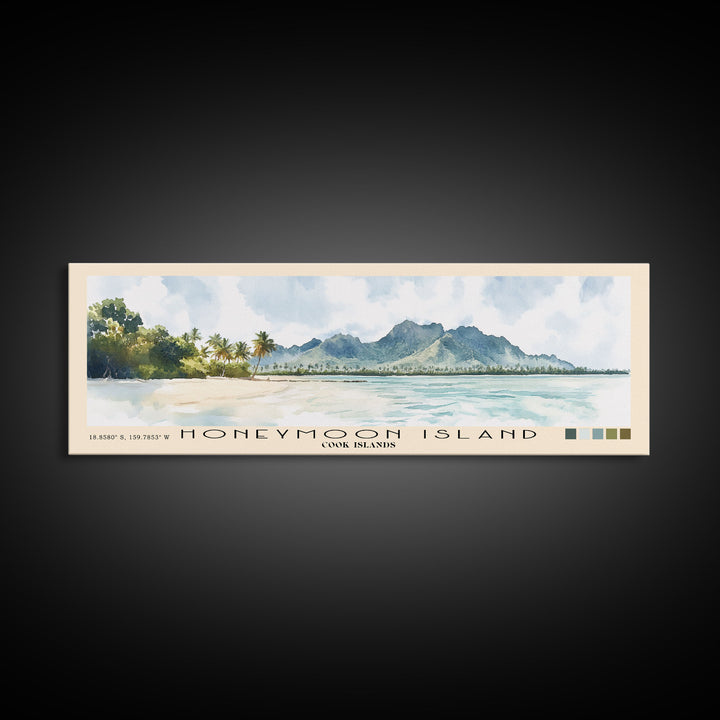 Honeymoon Island, Cook Islands Watercolor Print, Vacation Gift, Cook Islands Wall Art, Beach Painting, Beach Decor, Beach Or Lakehouse Art