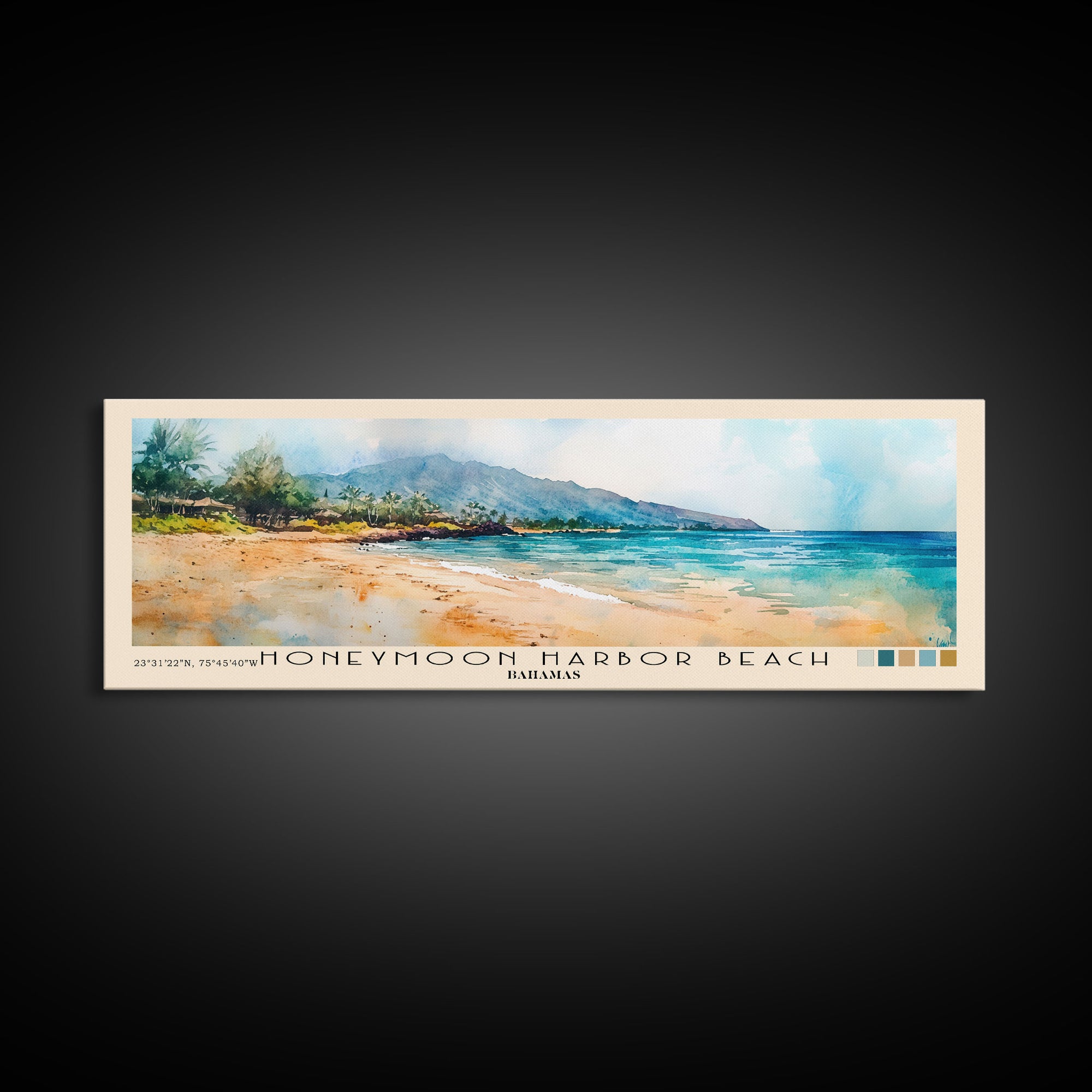 Honeymoon Harbor Beach, Bahamas Watercolor Print, Vacation Gift, Bahamas Wall Art, Vacation Wall Art, Vacatation Memories, Beach Decor, Beach Or Lakehouse Art