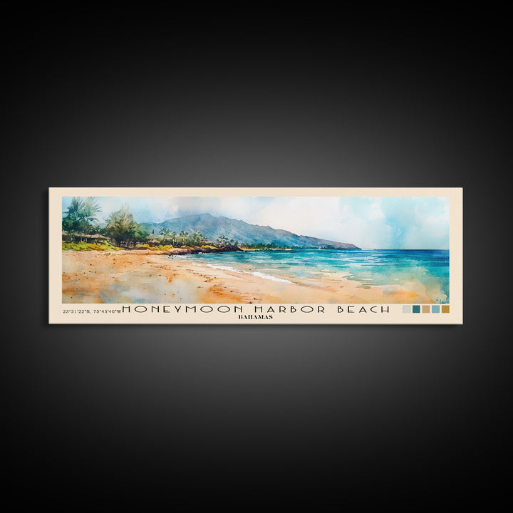 Honeymoon Harbor Beach, Bahamas Watercolor Print, Vacation Gift, Bahamas Wall Art, Vacation Wall Art, Vacatation Memories, Beach Decor, Beach Or Lakehouse Art