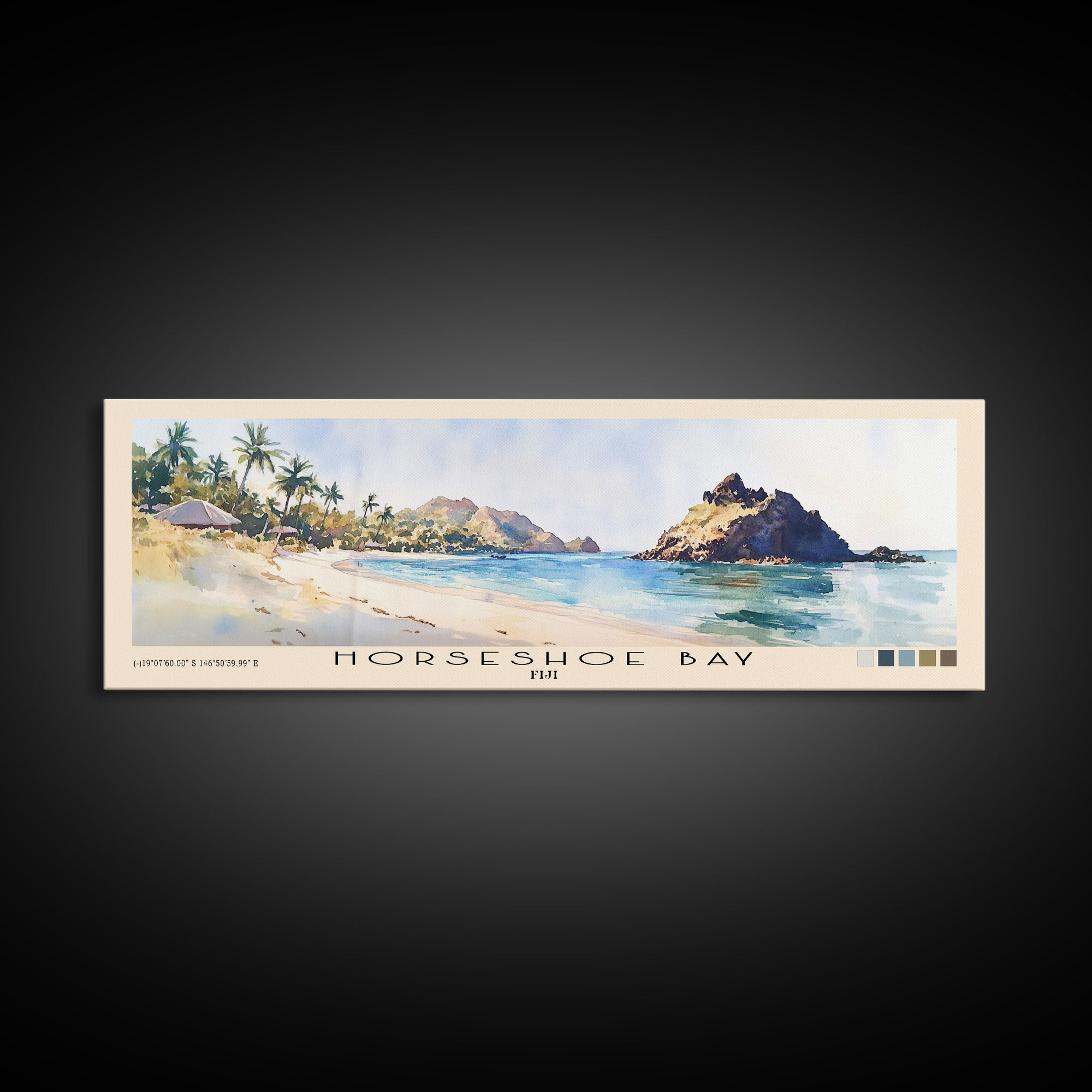 Horseshoe Bay, Fiji Watercolor Print, Vacation Gift, Fiji Wall Art, Vacation Wall Art, Vacatation Memories, Beach Decor, Beach Or Lakehouse Art