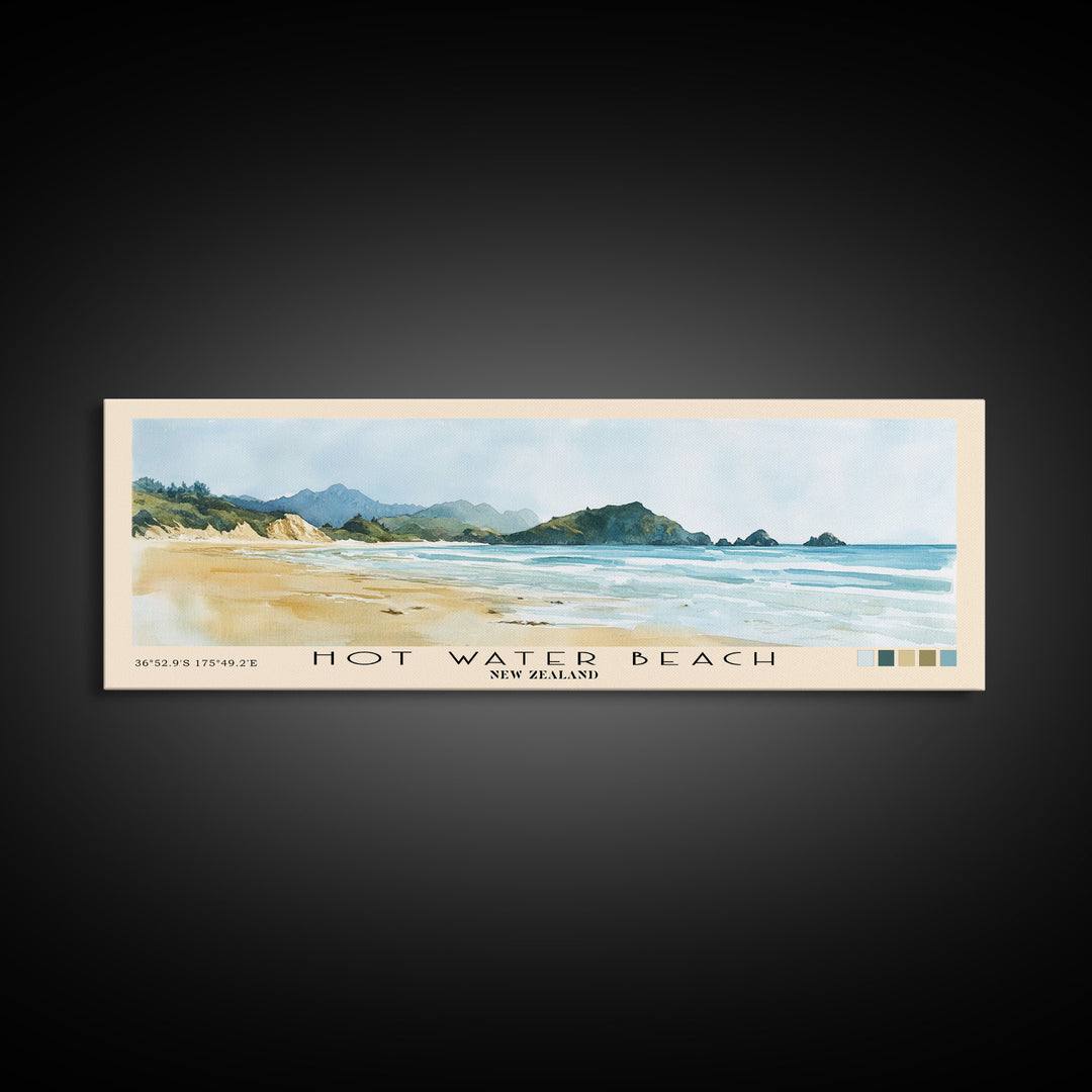 Hot Water Beach, New Zealand Watercolor Print, Vacation Gift, New Zealand Wall Art, Beach Painting, Beach Decor, Beach Or Lakehouse Art