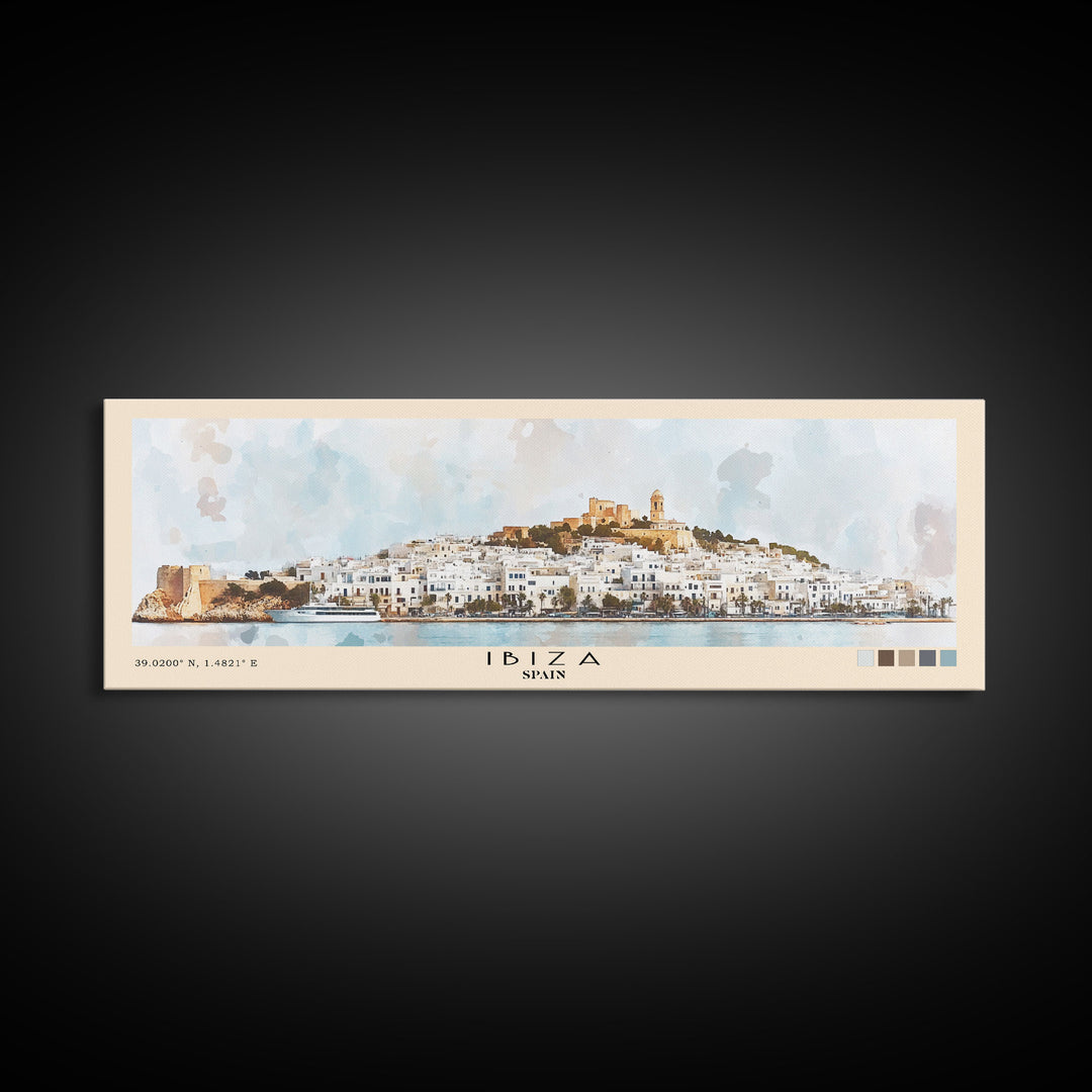 Ibiza, Spain Watercolor Print, Vacation Gift, Spain Wall Art, Beach Painting, Beach Decor, Beach Or Lakehouse Art