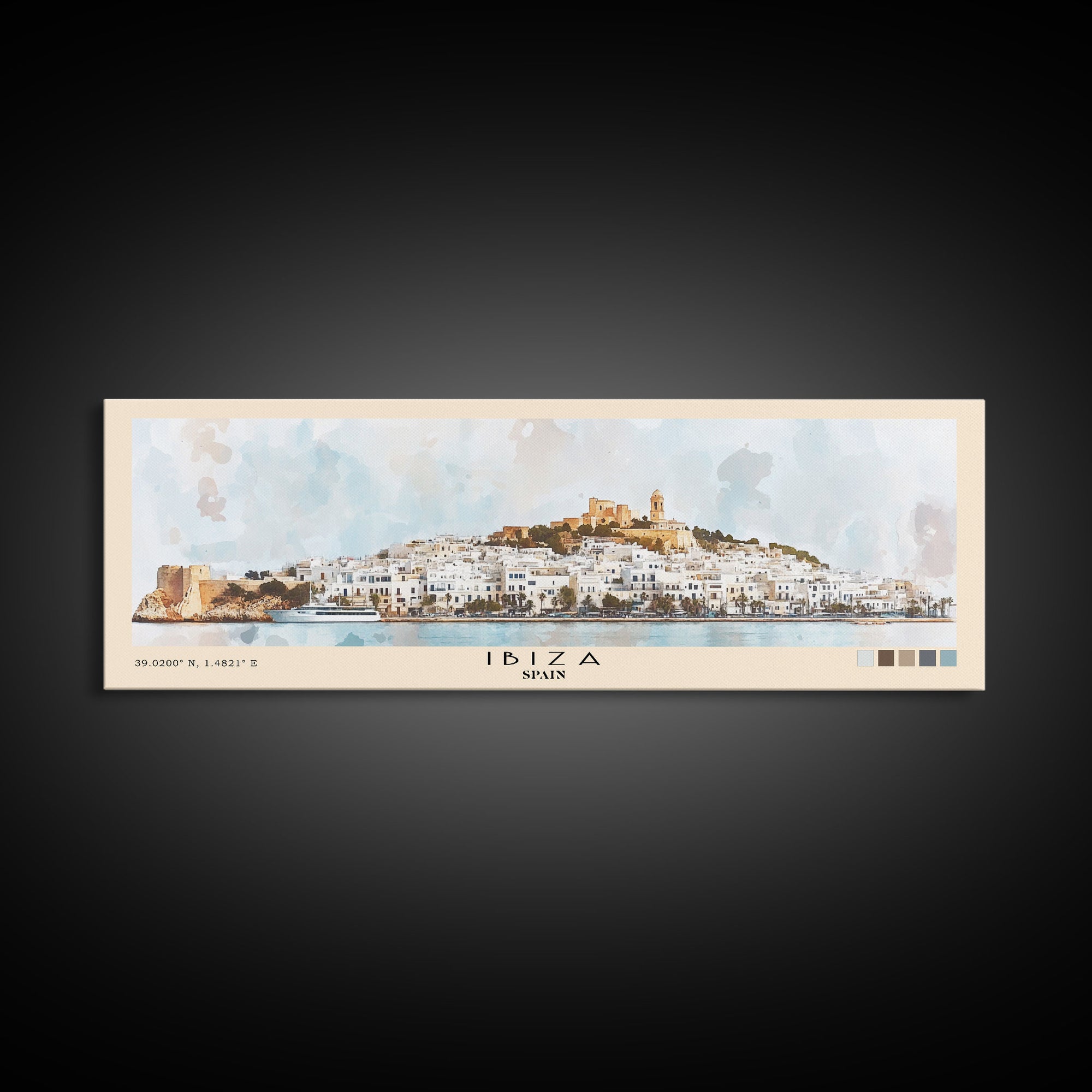 Ibiza, Spain Watercolor Print, Vacation Gift, Spain Wall Art, Beach Painting, Beach Decor, Beach Or Lakehouse Art