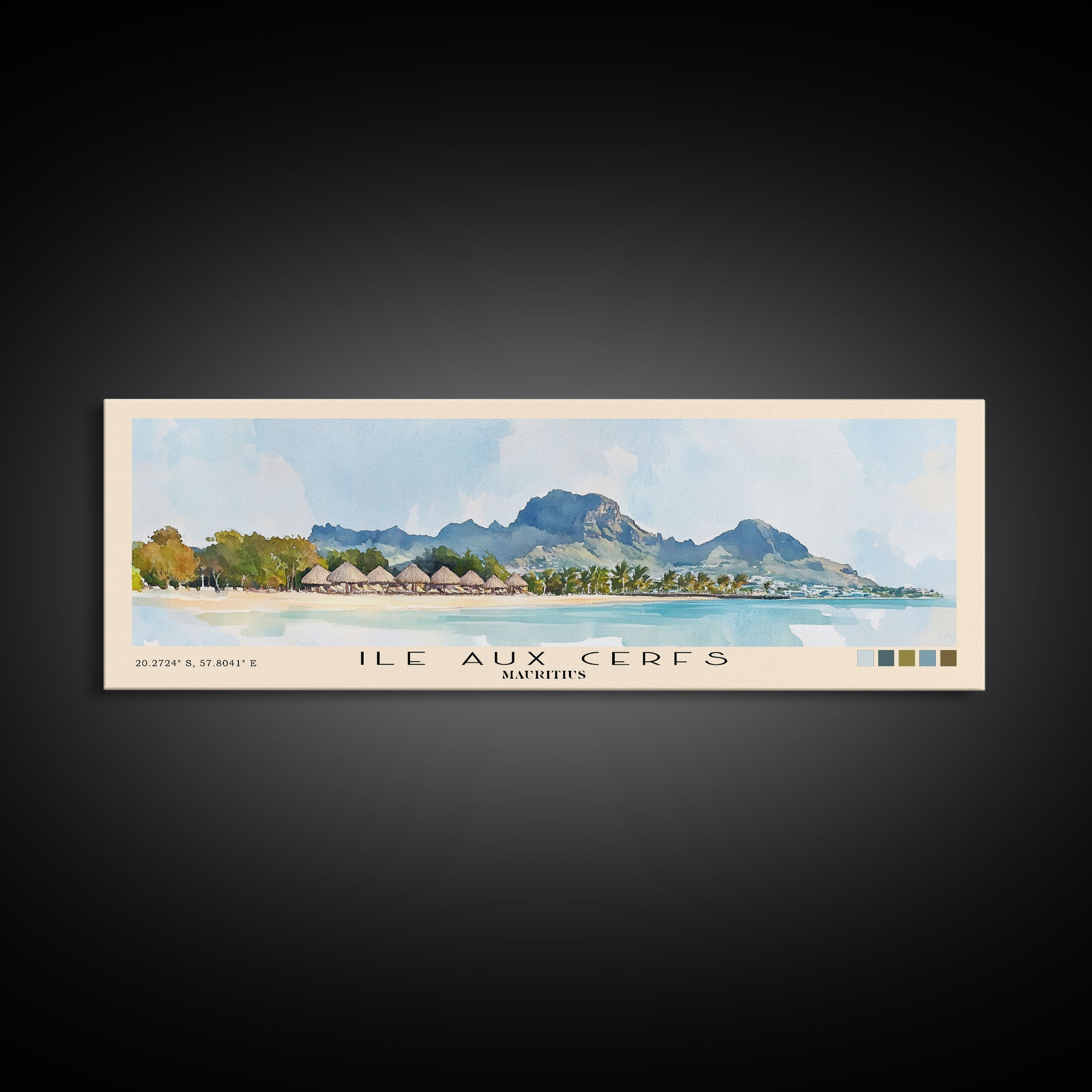 Ile aux Cerfs, Mauritius Watercolor Print, Vacation Gift, Mauritius Wall Art, Vacation Wall Art, Vacatation Memories, Beach Decor, Beach Or Lakehouse Art