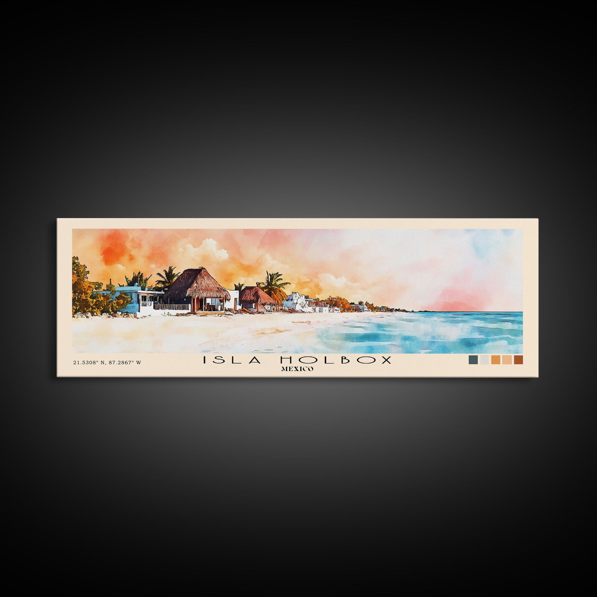 Isla Holbox, Mexico Watercolor Print, Vacation Gift, Mexico Wall Art, Beach Painting, Beach Decor, Beach Or Lakehouse Art