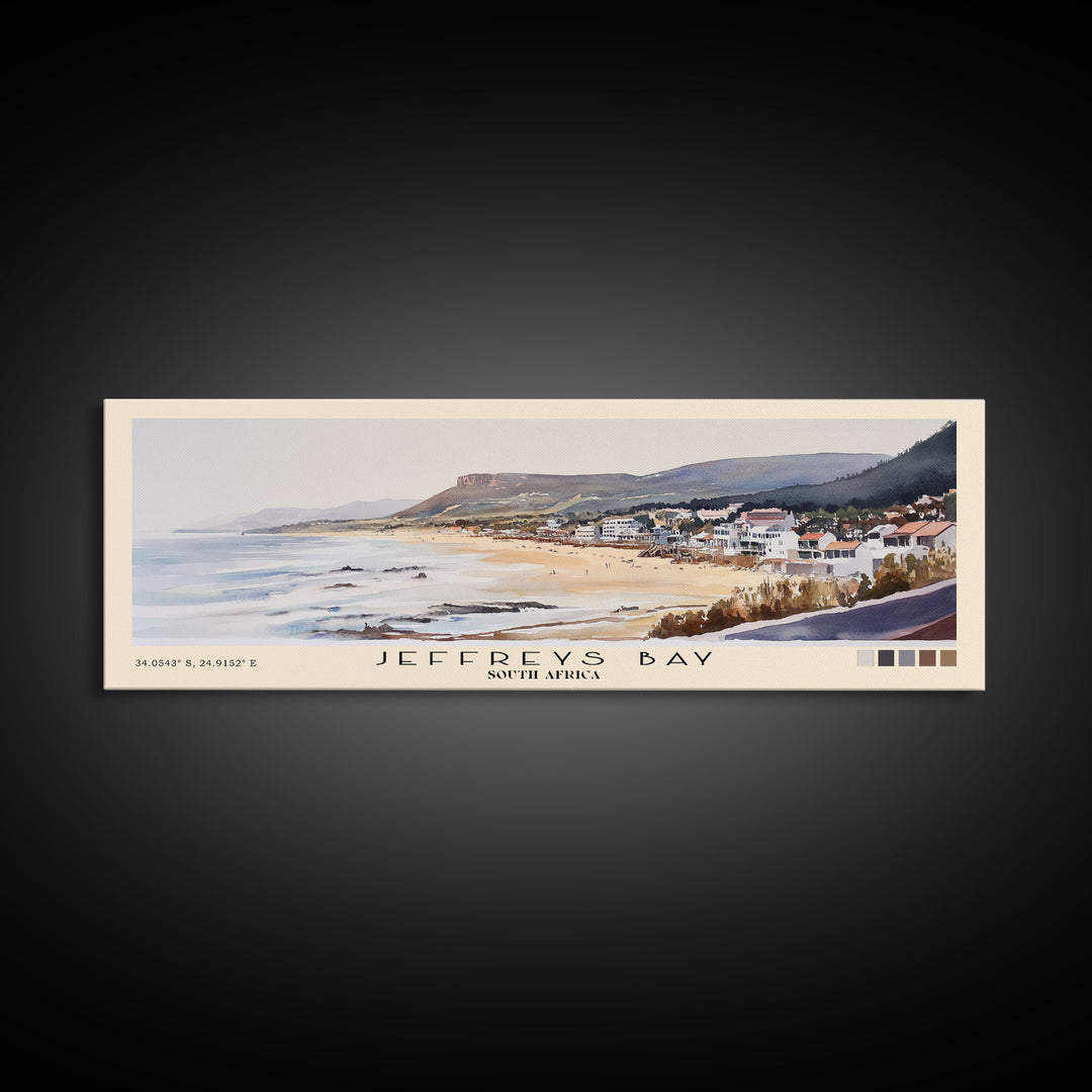 Jeffreys Bay, South Africa Watercolor Print, Vacation Gift, South Africa Wall Art, Beach Painting, Beach Decor, Large Wall Art, Wood Frame Art
