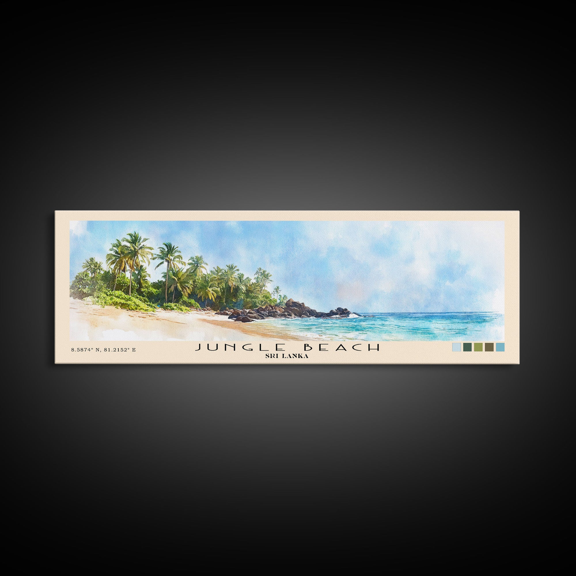 Jungle Beach, Sri Lanka Watercolor Print, Vacation Gift, Sri Lanka Wall Art, Vacation Wall Art, Vacatation Memories, Beach Decor, Beach Or Lakehouse Art