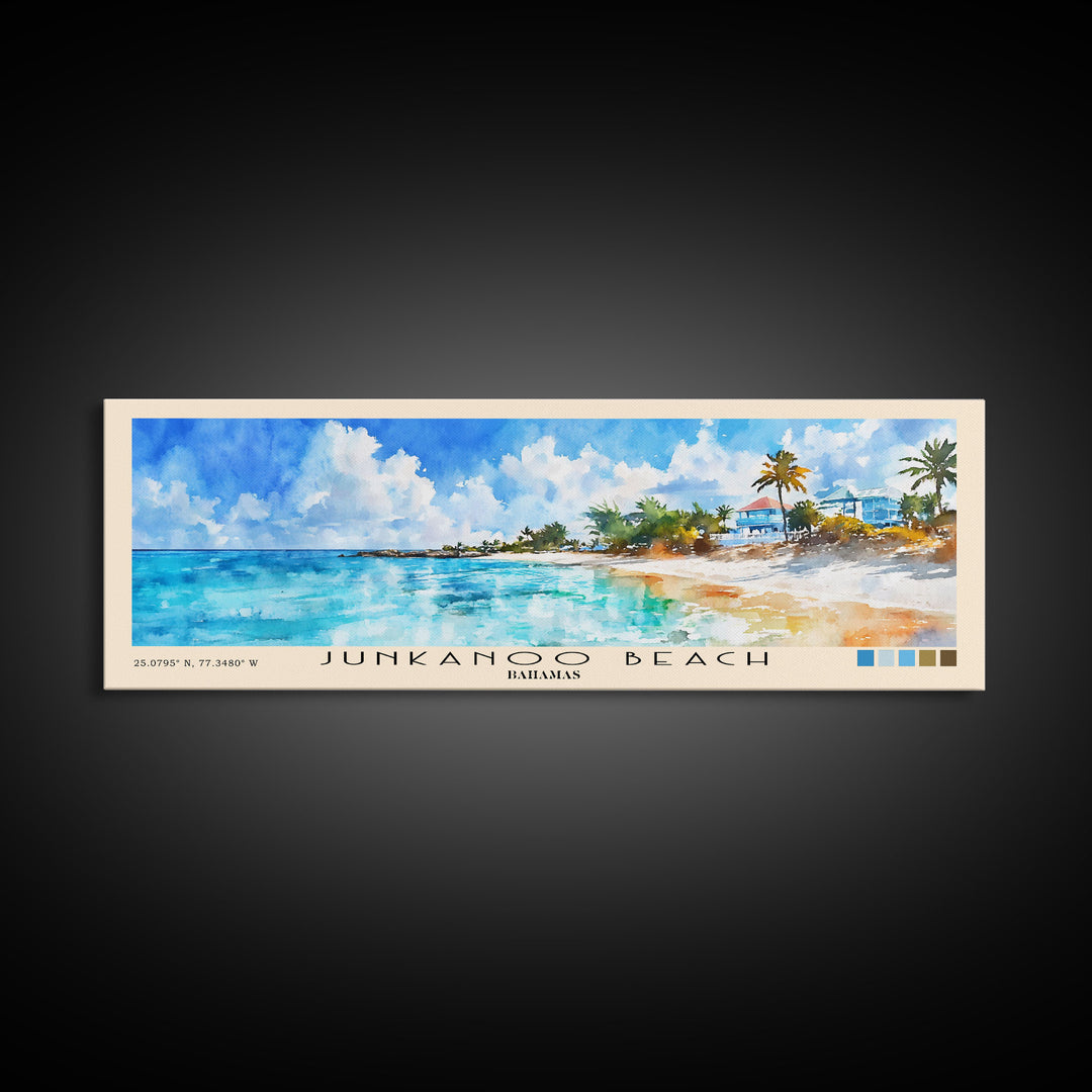 Junkanoo Beach, Bahamas Watercolor Print, Vacation Gift, Bahamas Wall Art, Beach Painting, Beach Decor, Beach Or Lakehouse Art