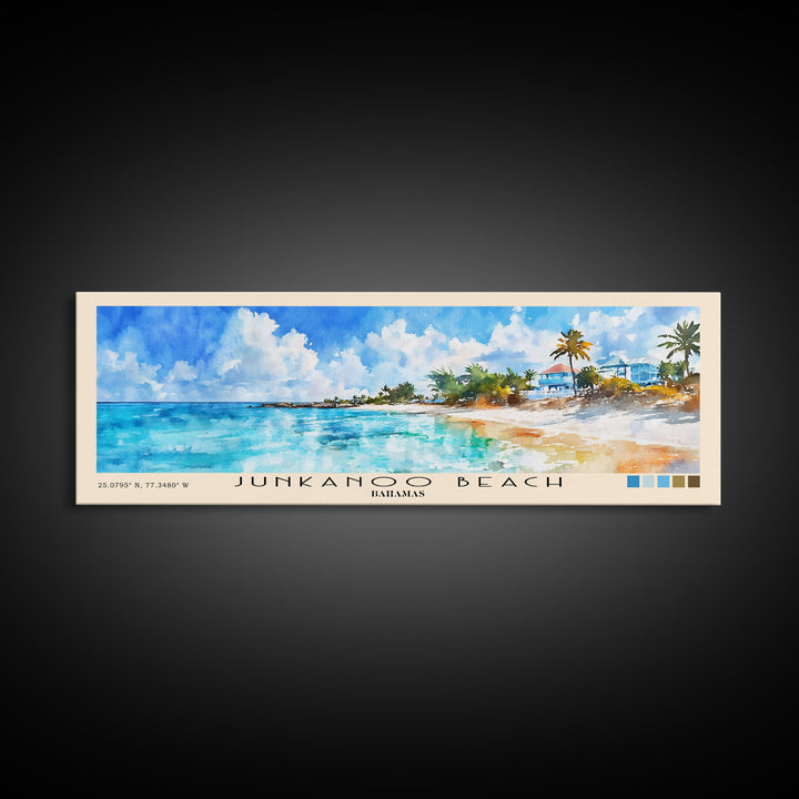 Junkanoo Beach, Bahamas Watercolor Print, Vacation Gift, Bahamas Wall Art, Beach Painting, Beach Decor, Beach Or Lakehouse Art