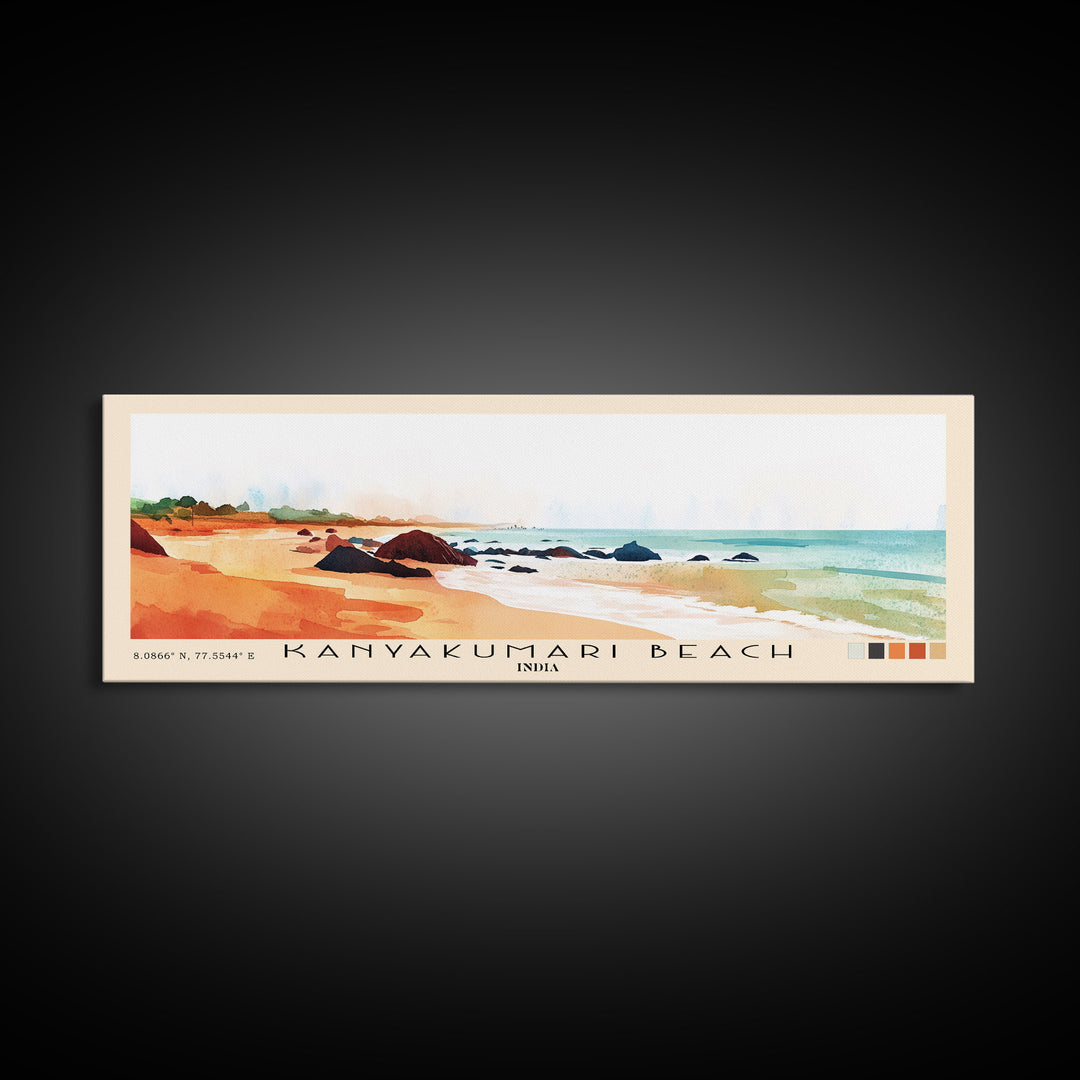 Kanyakumari Beach, India Watercolor Print, Vacation Gift, India Wall Art, Vacation Wall Art, Vacatation Memories, Beach Decor, Beach Or Lakehouse Art