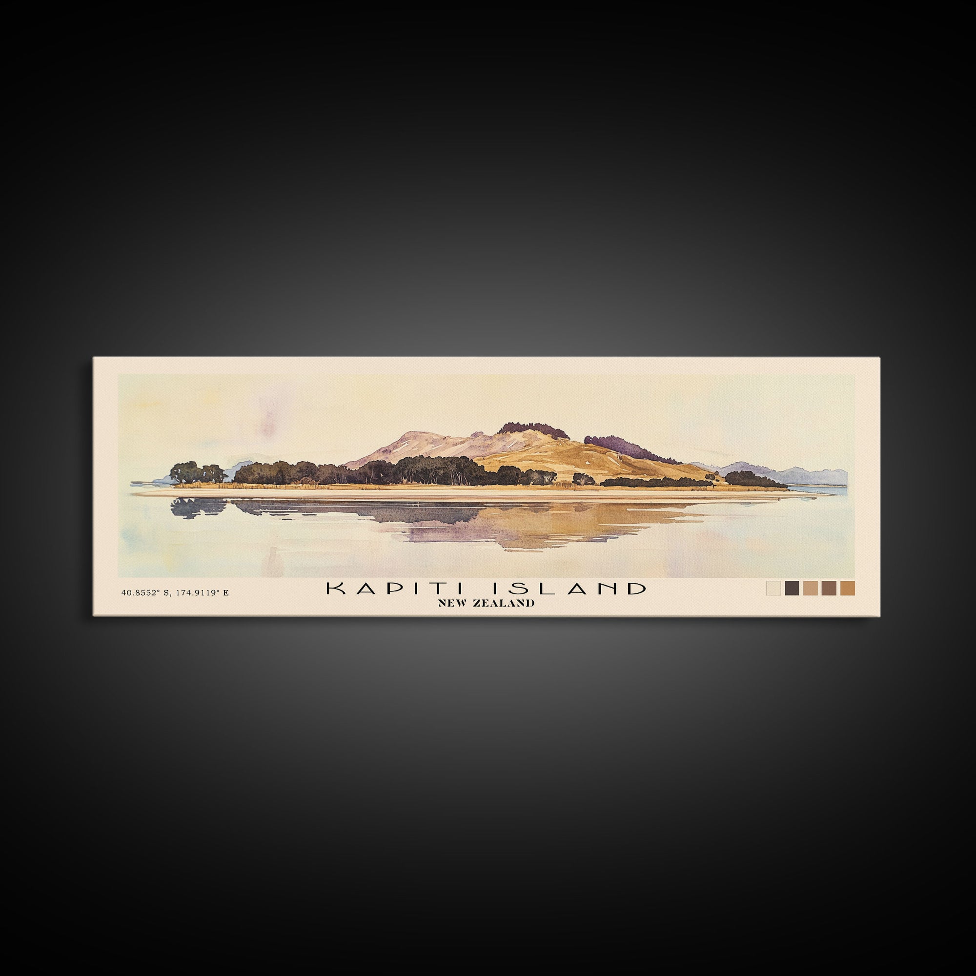 Kapiti Island, New Zealand Watercolor Print, Vacation Gift, New Zealand Wall Art, Beach Painting, Beach Decor, Beach Or Lakehouse Art
