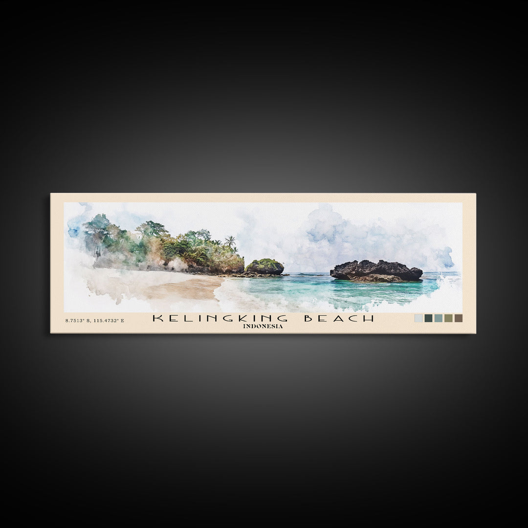 Kelingking Beach, Indonesia Watercolor Print, Vacation Gift, Indonesia Wall Art, Vacation Wall Art, Vacatation Memories, Beach Decor, Beach Or Lakehouse Art