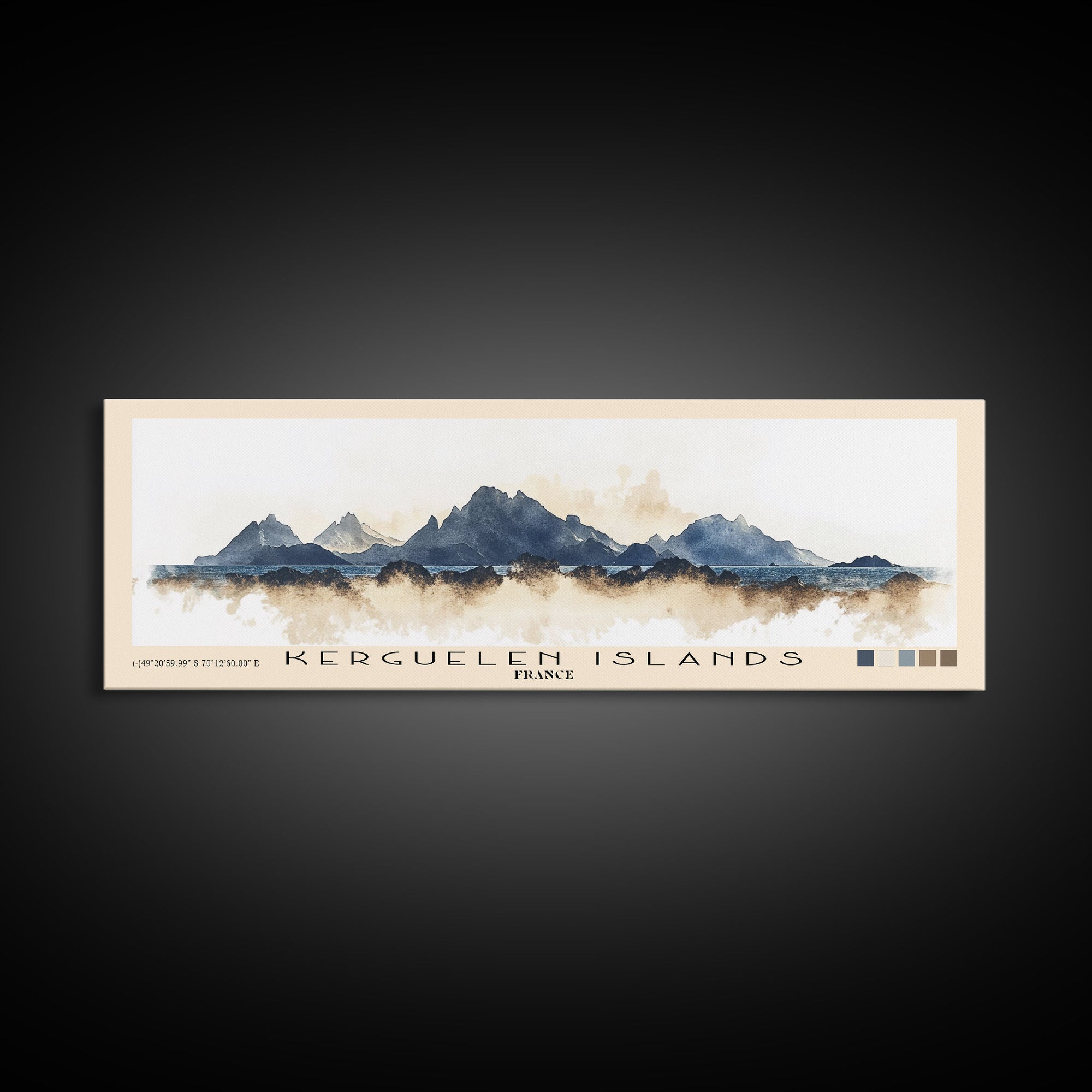 Kerguelen Islands, France Watercolor Print, Vacation Gift, France Wall Art, Beach Painting, Beach Decor, Beach Or Lakehouse Art