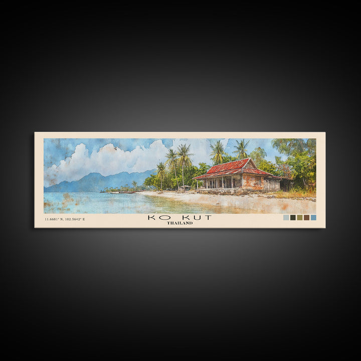 Ko Kut, Thailand Watercolor Print, Vacation Gift, Thailand Wall Art, Beach Painting, Beach Decor, Beach Or Lakehouse Art