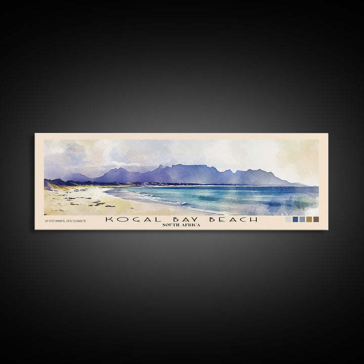 Kogal Bay Beach, South Africa Watercolor Print, Vacation Gift, South Africa Wall Art, Beach Painting, Beach Decor, Large Wall Art, Wood Frame Art