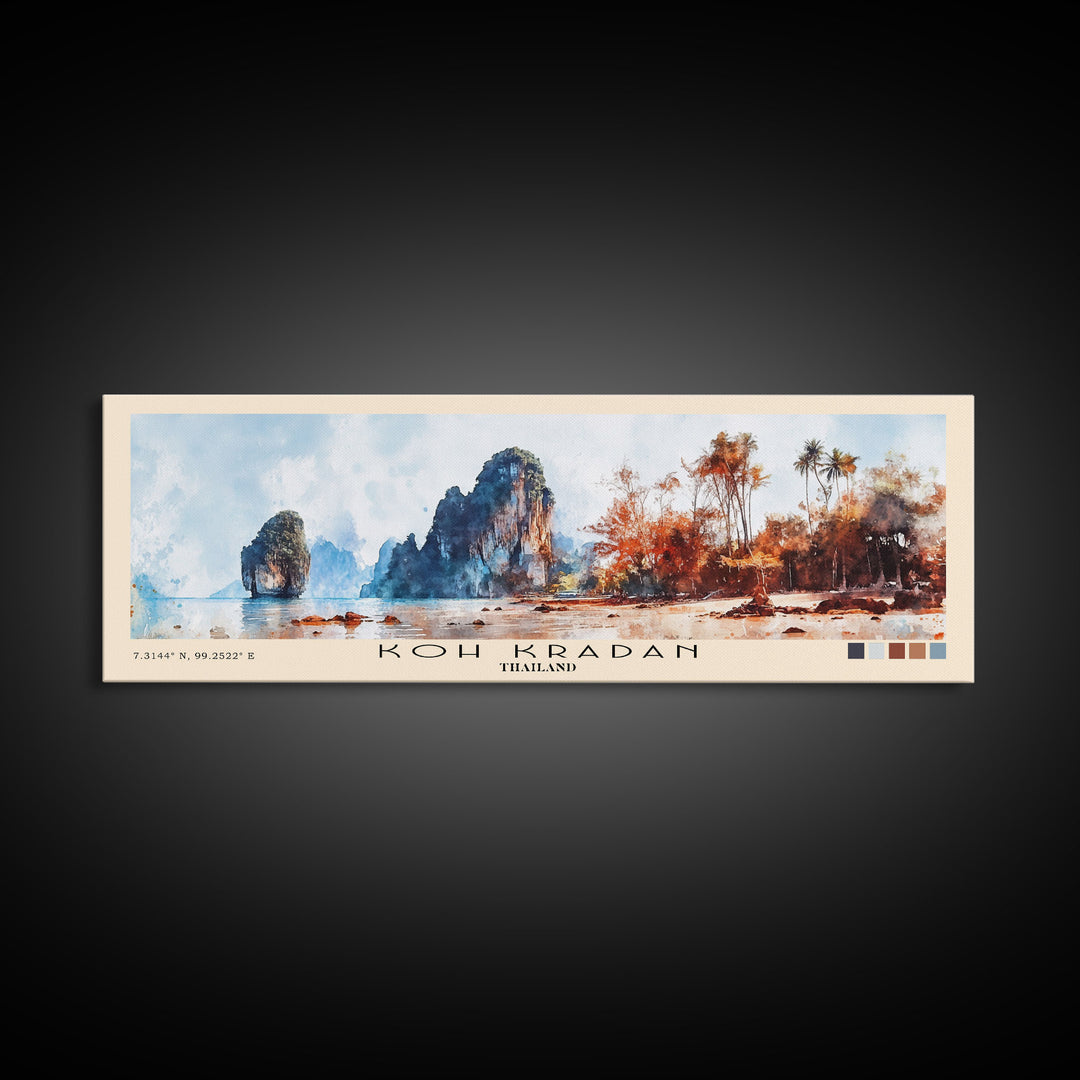 Koh Kradan, Thailand Watercolor Beach Print, Vacation Gift, Thailand Wall Art, Beach Painting, Beach Decor, Beach Painting