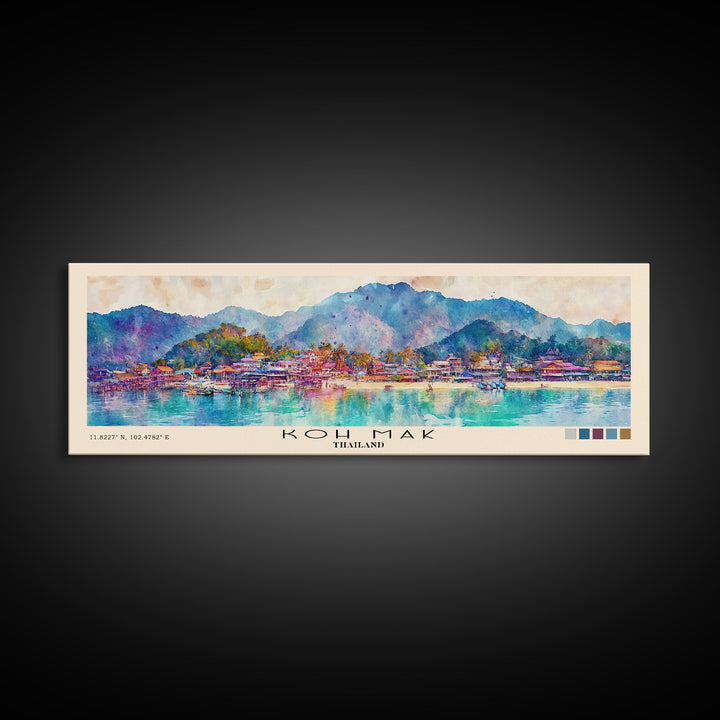 Koh Mak, Thailand Watercolor Print, Vacation Gift, Thailand Wall Art, Vacation Wall Art, Vacatation Memories, Beach Decor, Beach Or Lakehouse Art