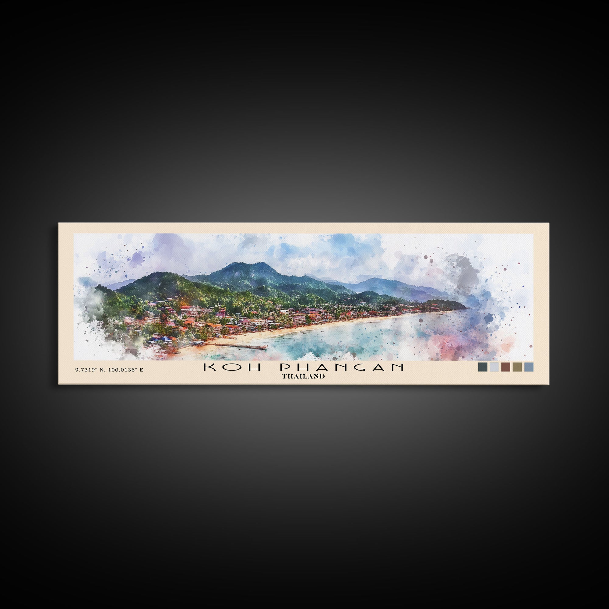 Koh Phangan, Thailand Watercolor Print, Vacation Gift, Thailand Wall Art, Beach Painting, Beach Decor, Beach Or Lakehouse Art
