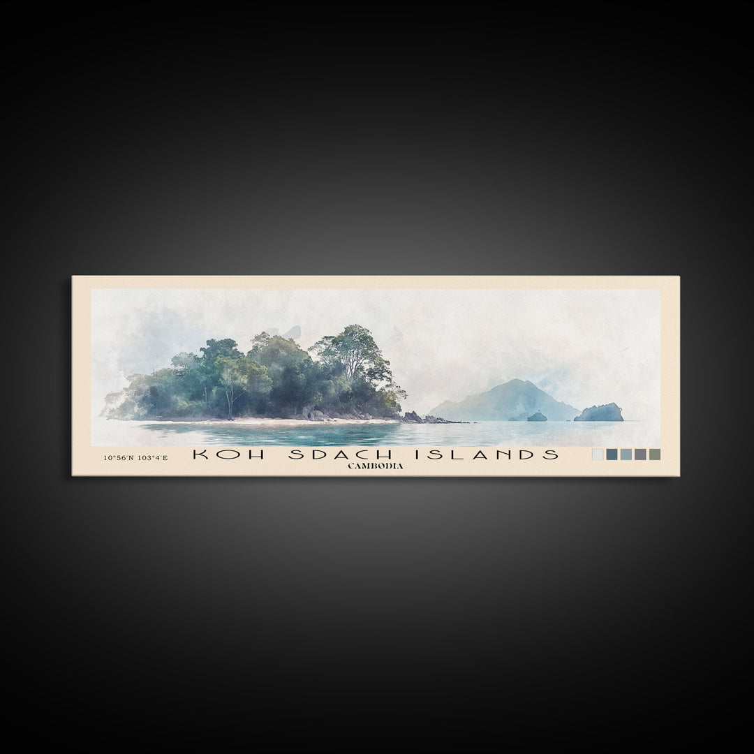 Koh Sdach Islands, Cambodia Watercolor Print, Vacation Gift, Cambodia Wall Art, Beach Painting, Beach Decor, Beach Or Lakehouse Art