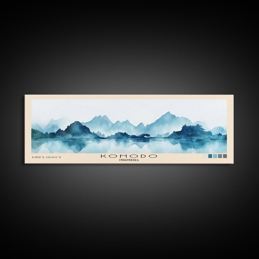Komodo, Indonesia Watercolor Print, Vacation Gift, Indonesia Wall Art, Beach Painting, Beach Decor, Beach Or Lakehouse Art