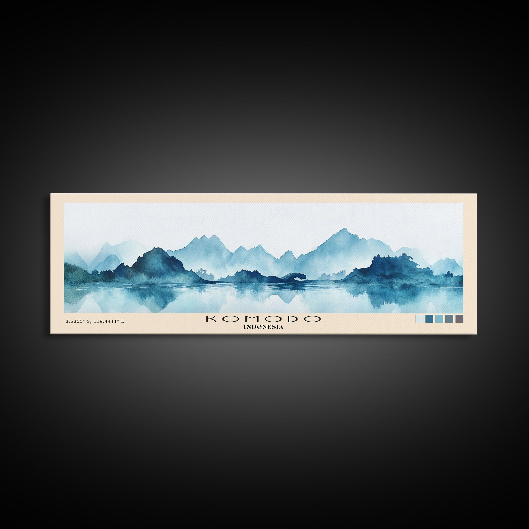 Komodo, Indonesia Watercolor Print, Vacation Gift, Indonesia Wall Art, Beach Painting, Beach Decor, Beach Or Lakehouse Art