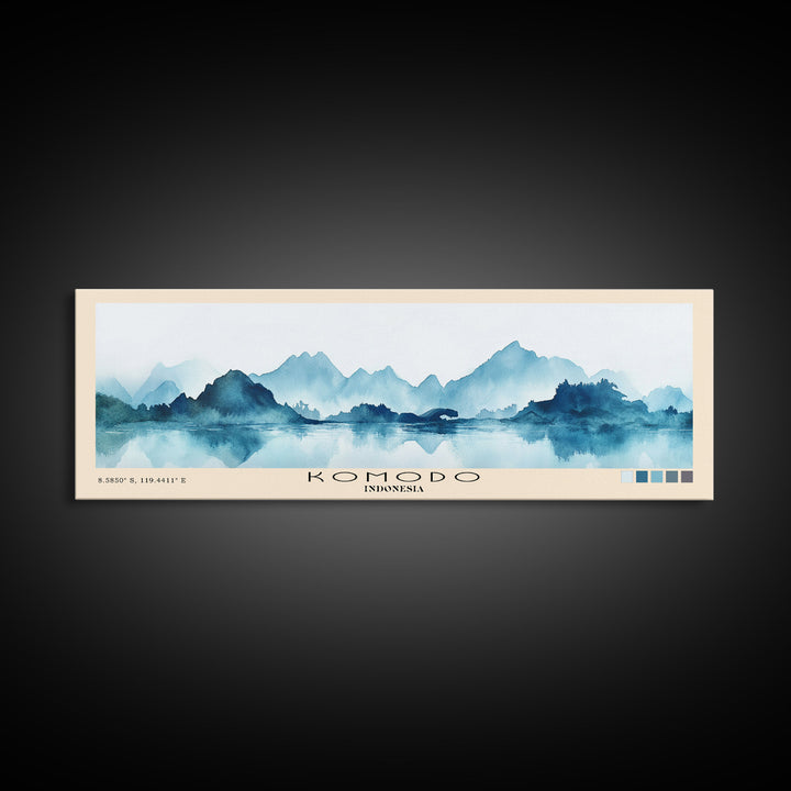 Komodo, Indonesia Watercolor Print, Vacation Gift, Indonesia Wall Art, Beach Painting, Beach Decor, Beach Or Lakehouse Art