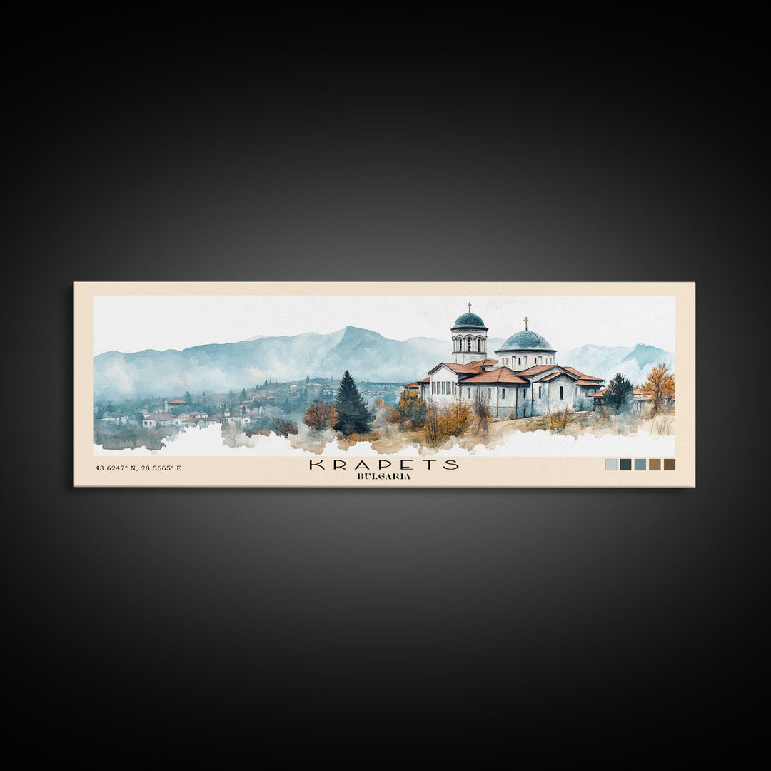 Krapets, Bulgaria Watercolor Print, Vacation Gift, Bulgaria Wall Art, Beach Painting, Beach Decor, Beach Or Lakehouse Art