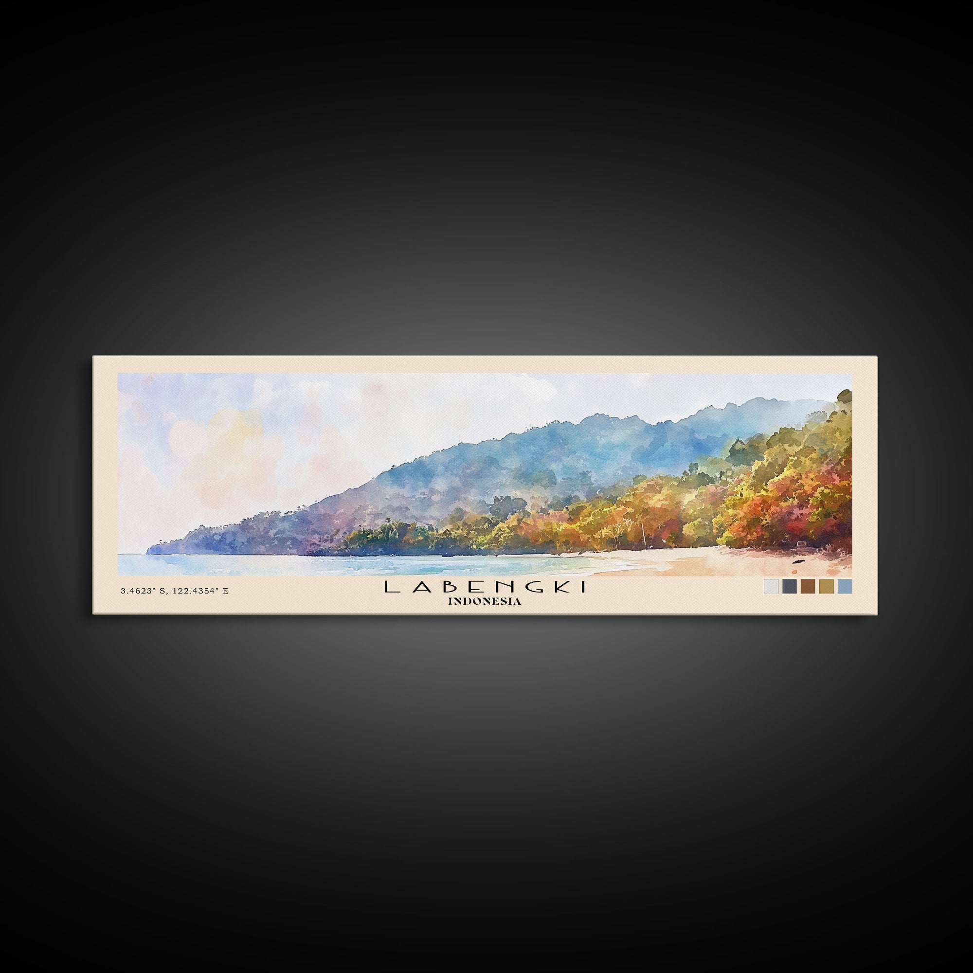 Labengki, Indonesia Watercolor Print, Vacation Gift, Indonesia Wall Art, Vacation Wall Art, Vacatation Memories, Beach Decor, Beach Or Lakehouse Art