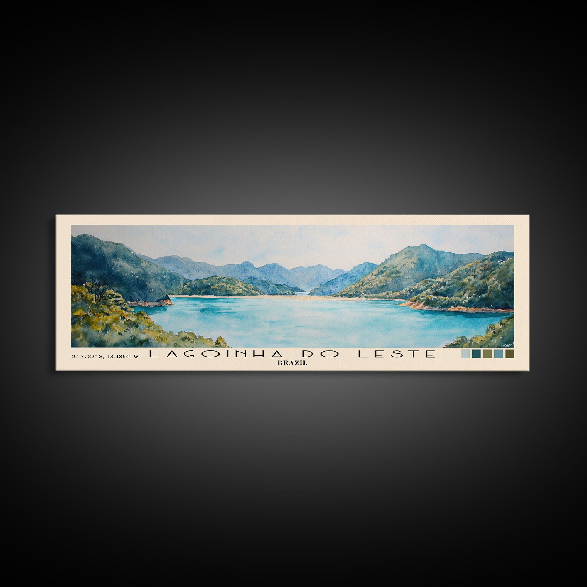 Lagoinha do Leste, Brazil Watercolor Beach Print, Vacation Gift, Brazil Wall Art, Beach Painting, Beach Decor, Beach Painting