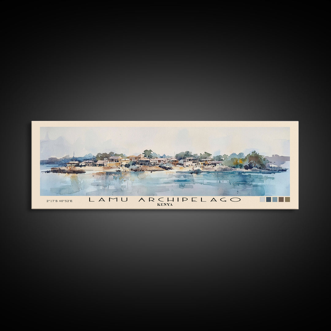 Lamu Archipelago, Kenya Watercolor Print, Vacation Gift, Kenya Wall Art, Beach Painting, Beach Decor, Beach Or Lakehouse Art