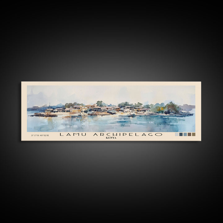 Lamu Archipelago, Kenya Watercolor Print, Vacation Gift, Kenya Wall Art, Beach Painting, Beach Decor, Beach Or Lakehouse Art