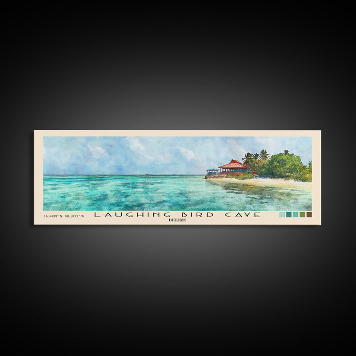 Laughing Bird Caye, Belize Watercolor Print, Vacation Gift, Belize Wall Art, Vacation Wall Art, Vacatation Memories, Beach Decor, Beach Or Lakehouse Art