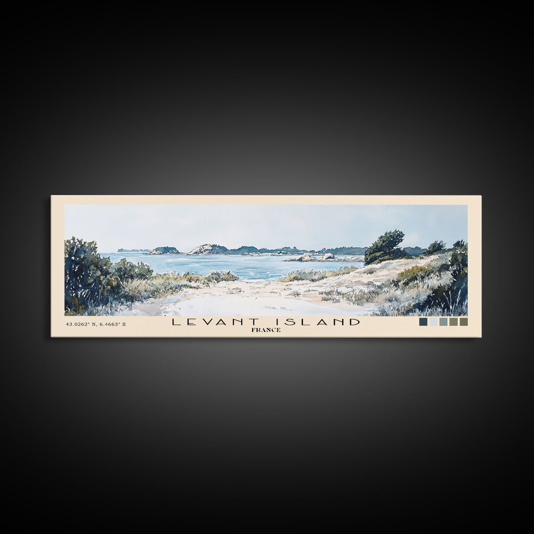 Levant Island, France Watercolor Beach Print, Vacation Gift, France Wall Art, Beach Painting, Beach Decor, Beach Painting